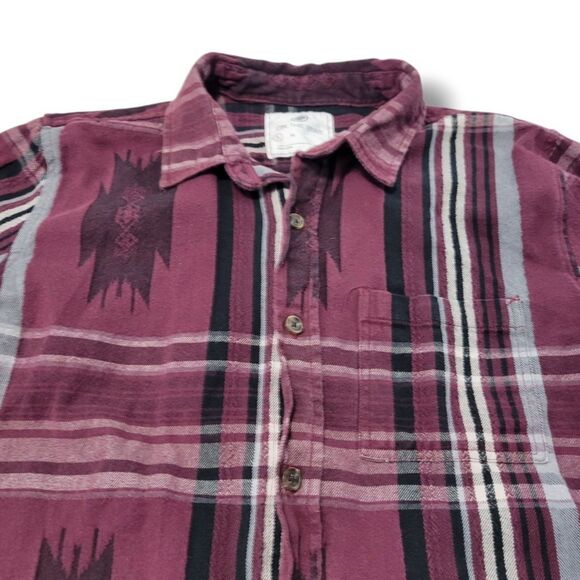 On The Byas Shirt Size Small Men's Long Sleeve Button Up Shirt Southwest Striped - Picture 3 of 5